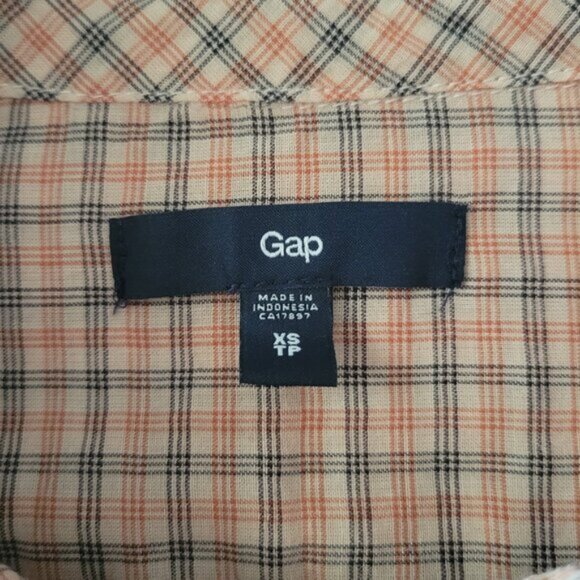 GAP Plaid Button Down Shirt Tunic Women's Size XS - Picture 3 of 9